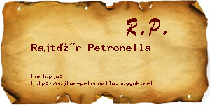 Rajtár Petronella névjegykártya
